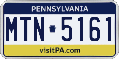 PA license plate MTN5161