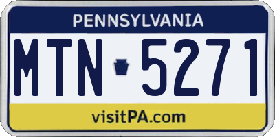 PA license plate MTN5271