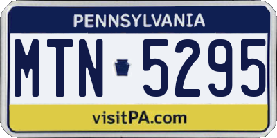 PA license plate MTN5295