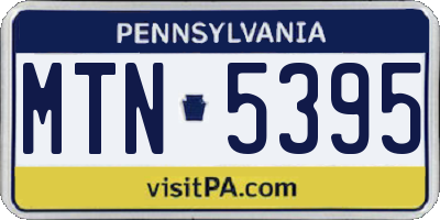 PA license plate MTN5395