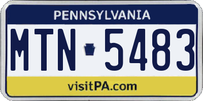 PA license plate MTN5483