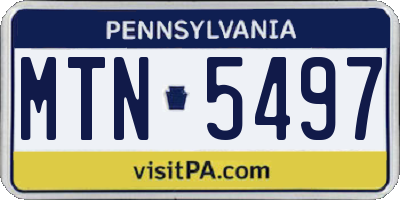 PA license plate MTN5497