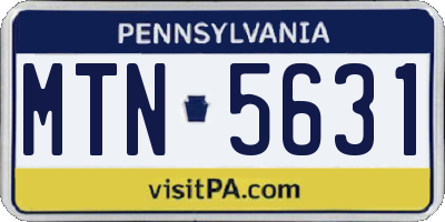 PA license plate MTN5631