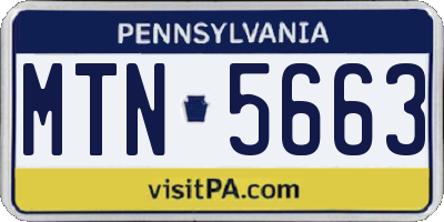 PA license plate MTN5663