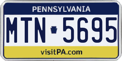 PA license plate MTN5695