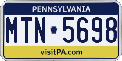 PA license plate MTN5698