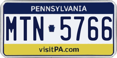 PA license plate MTN5766