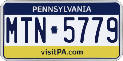 PA license plate MTN5779