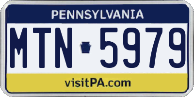 PA license plate MTN5979