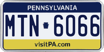 PA license plate MTN6066