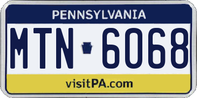 PA license plate MTN6068