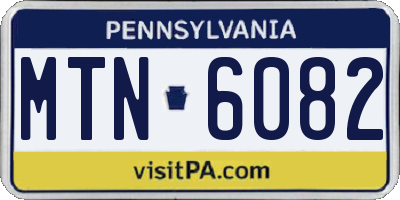PA license plate MTN6082