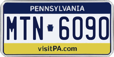 PA license plate MTN6090