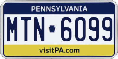 PA license plate MTN6099