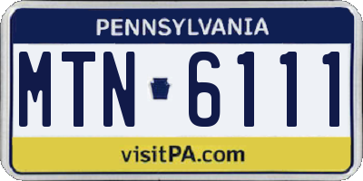 PA license plate MTN6111