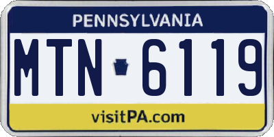 PA license plate MTN6119