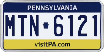 PA license plate MTN6121