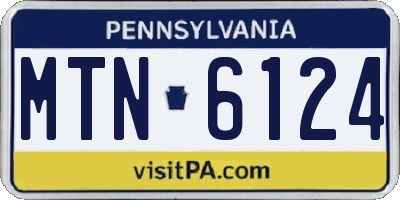 PA license plate MTN6124