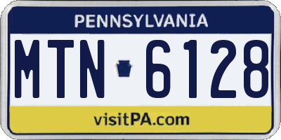 PA license plate MTN6128