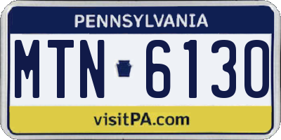 PA license plate MTN6130