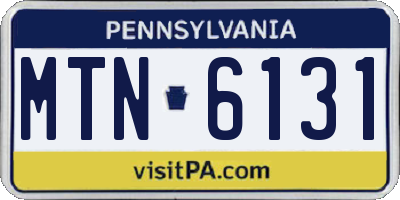 PA license plate MTN6131