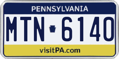 PA license plate MTN6140
