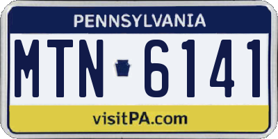 PA license plate MTN6141