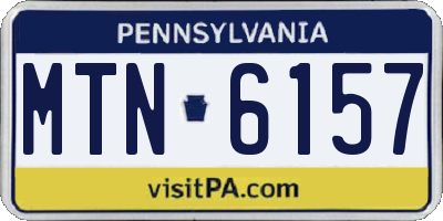 PA license plate MTN6157
