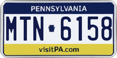 PA license plate MTN6158
