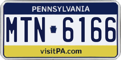 PA license plate MTN6166