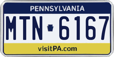 PA license plate MTN6167