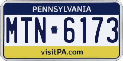 PA license plate MTN6173
