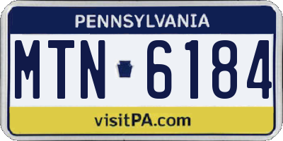 PA license plate MTN6184