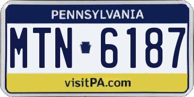 PA license plate MTN6187