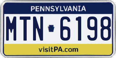 PA license plate MTN6198