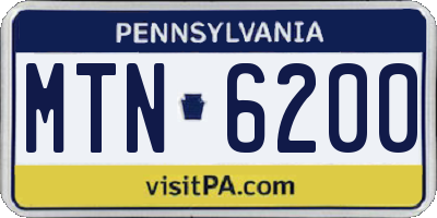 PA license plate MTN6200