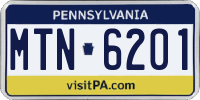 PA license plate MTN6201