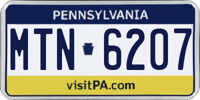 PA license plate MTN6207