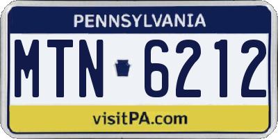 PA license plate MTN6212