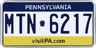 PA license plate MTN6217