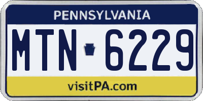 PA license plate MTN6229