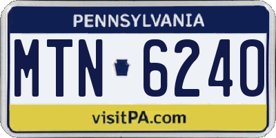PA license plate MTN6240
