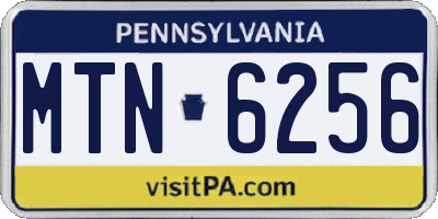 PA license plate MTN6256