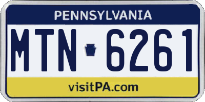 PA license plate MTN6261