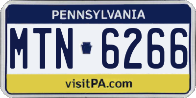 PA license plate MTN6266