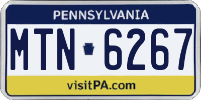 PA license plate MTN6267