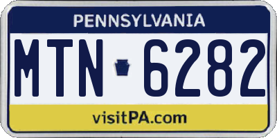 PA license plate MTN6282