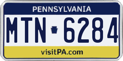 PA license plate MTN6284