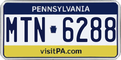 PA license plate MTN6288