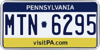 PA license plate MTN6295